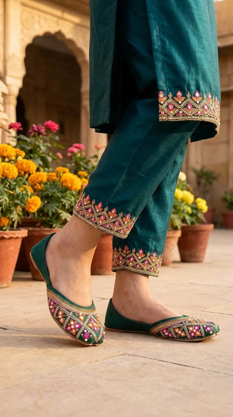 Green Fancy Khussa EC8690