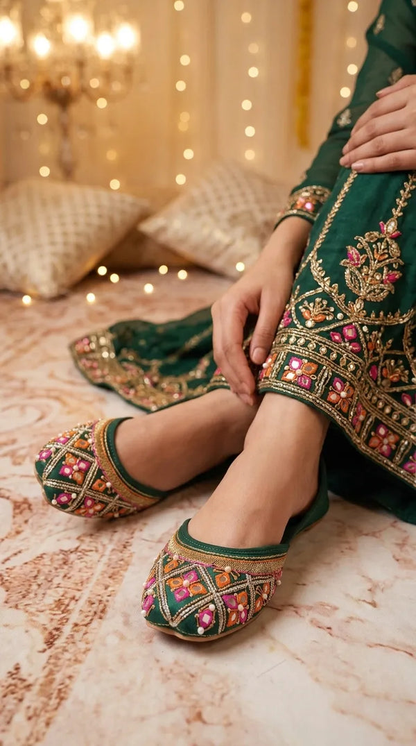 Green Fancy Khussa EC8690