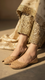 Beige Leather Khussa For Women EC8692