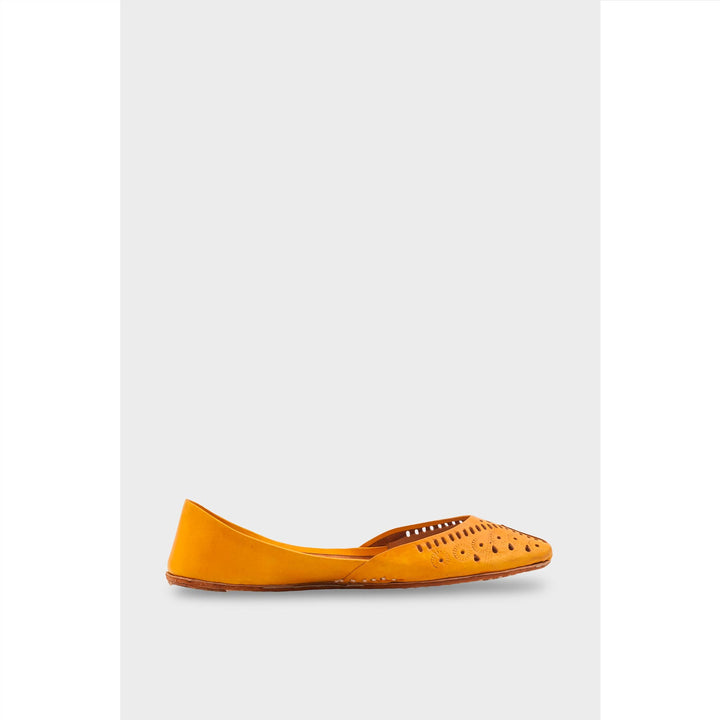 Mustard Leather Khussa For Women EC8694