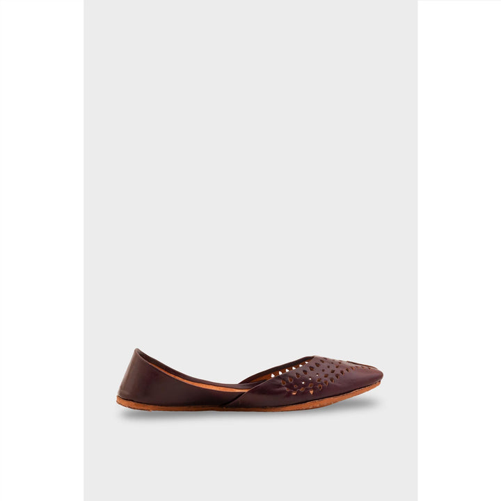 Coffee Leather Khussa For Women EC8694