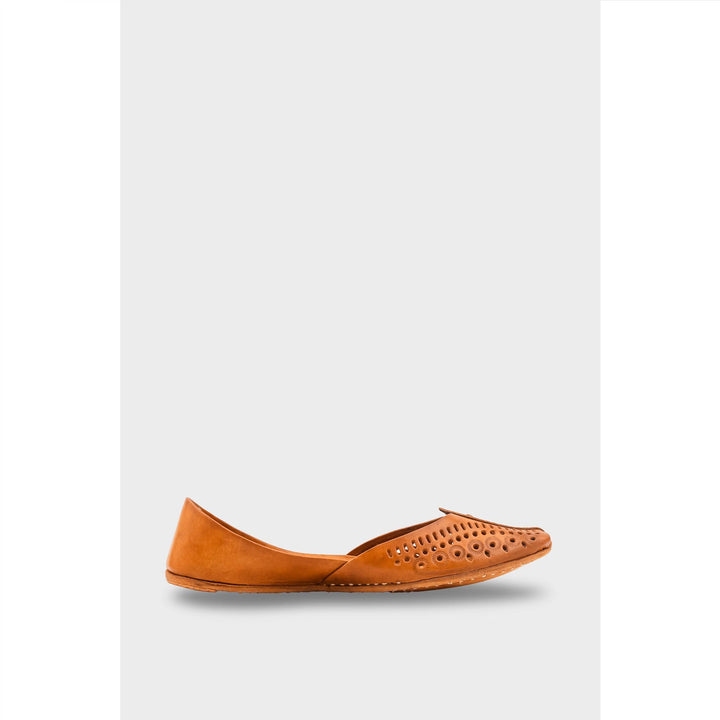 Mustard Leather Khussa For Women EC8710