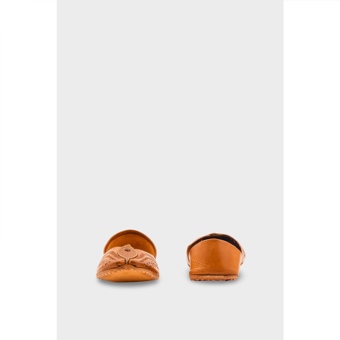 Mustard Leather Khussa For Women EC8710