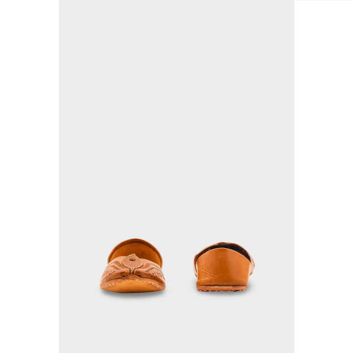 Mustard Leather Khussa For Women EC8710