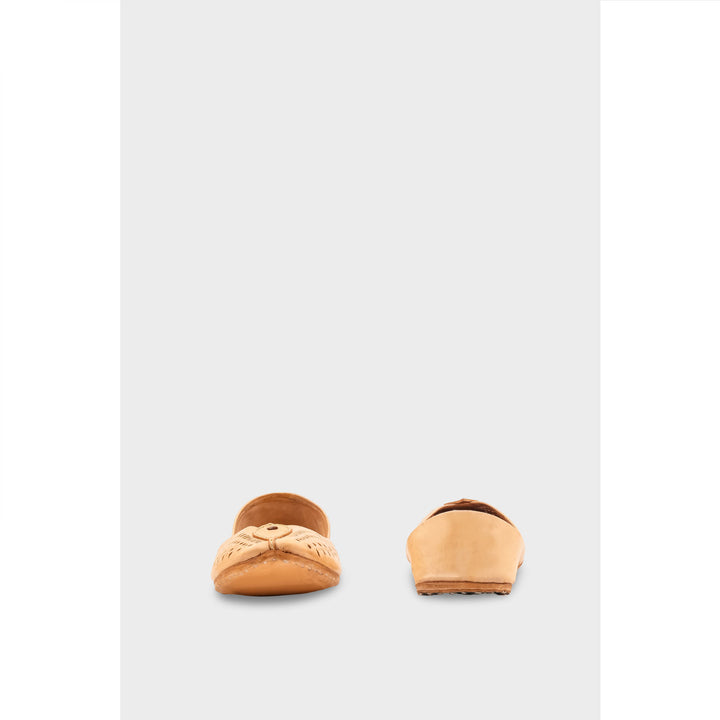 Beige Leather Khussa For Women EC8710