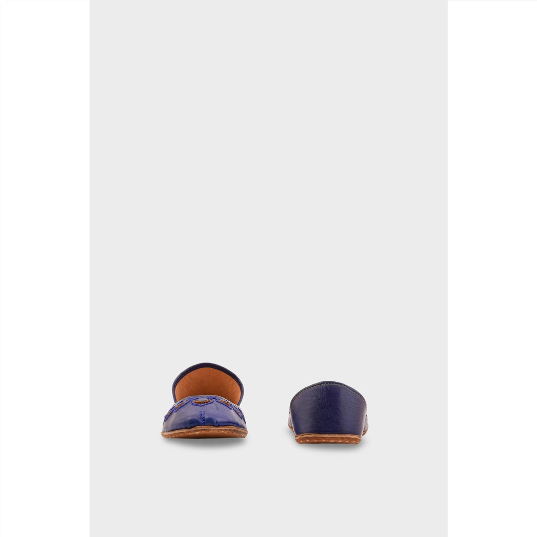 Blue Leather Khussa For Women EC8711