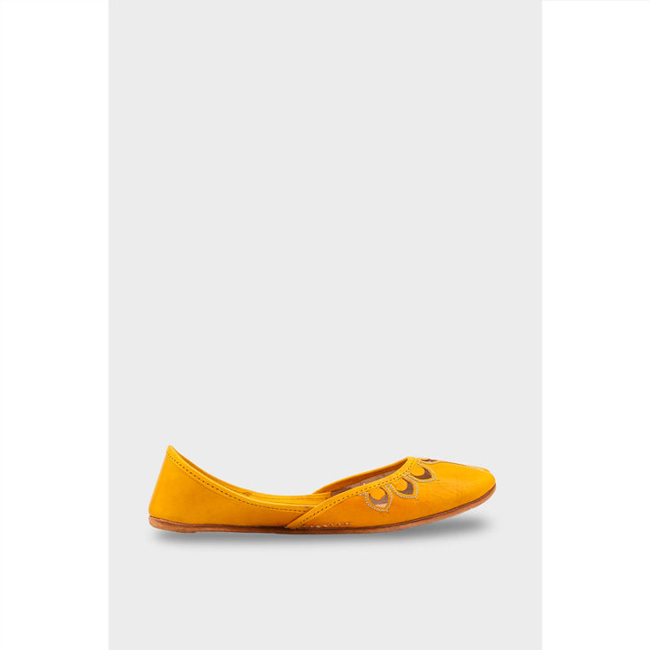 Yellow Leather Khussa For Women EC8711