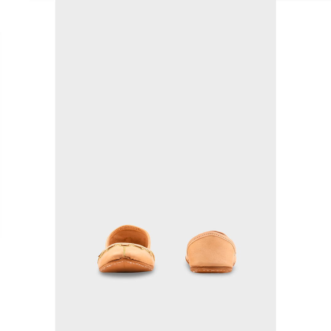 Beige Leather Khussa For Women EC8711