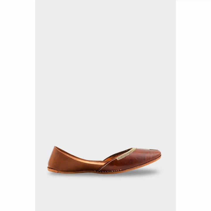 Brown Leather Khussa For Women EC8712