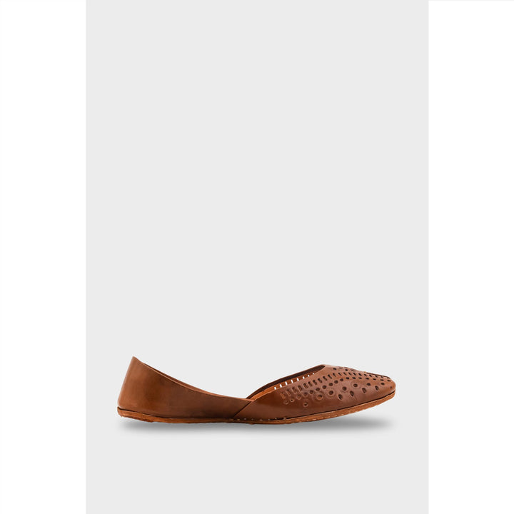 Brown Leather Khussa For Women EC8713