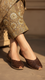 Coffee Leather Khussa For Women EC8714