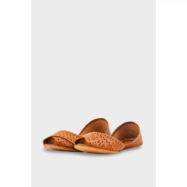 Mustard Leather Khussa For Women EC8714