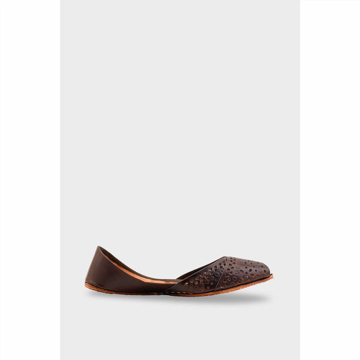 Coffee Leather Khussa For Women EC8714