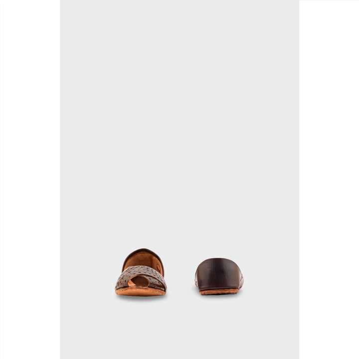 Coffee Leather Khussa For Women EC8714