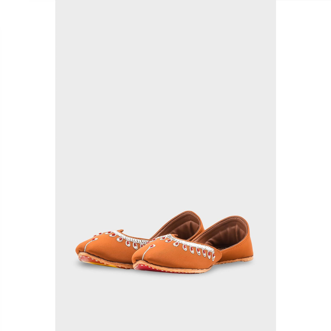 Peach Leather Khussa For Women EC8759