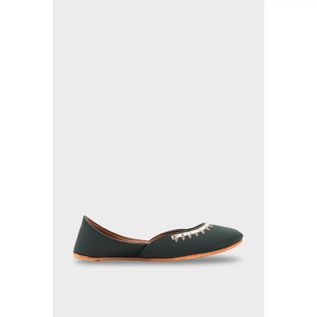Green Leather Khussa For Women EC8760