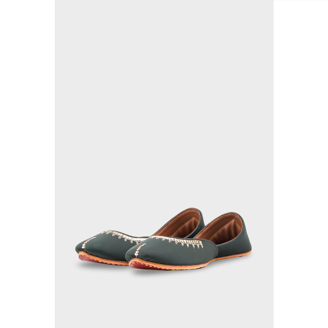 Green Leather Khussa For Women EC8760