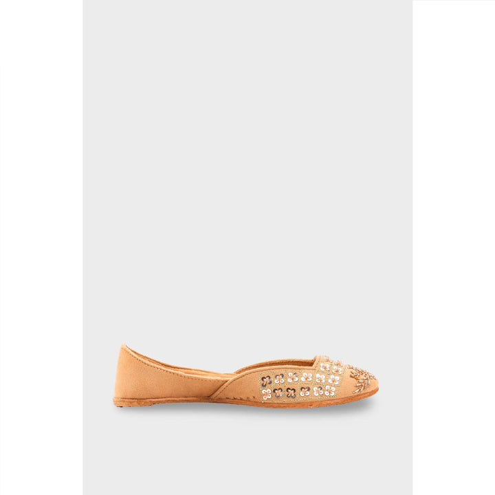 Fawn Leather Khussa For Women EC8762
