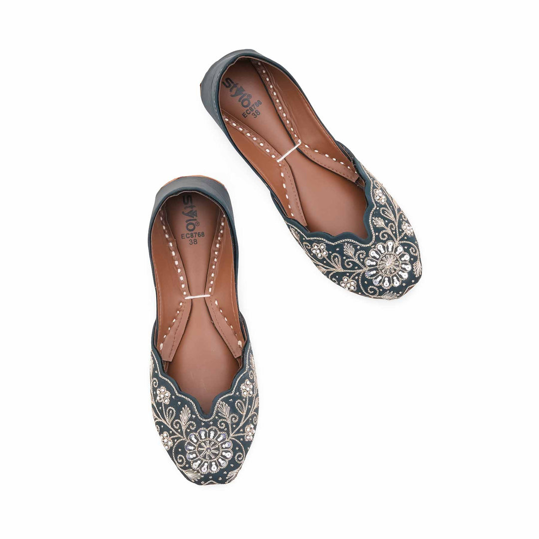Blue Fancy Khussa For Women EC8768