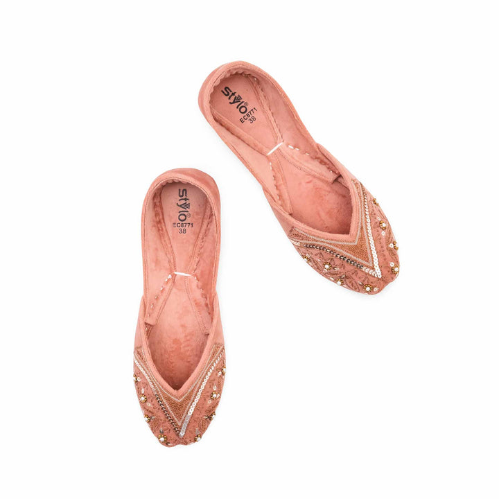 Peach Fancy Khussa For Ladies EC8771