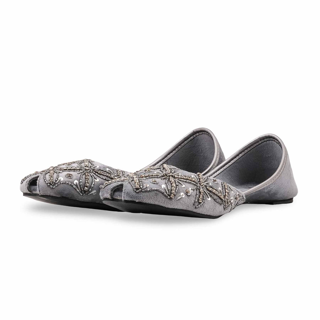 Grey Fancy Khussa For Ladies EC8783