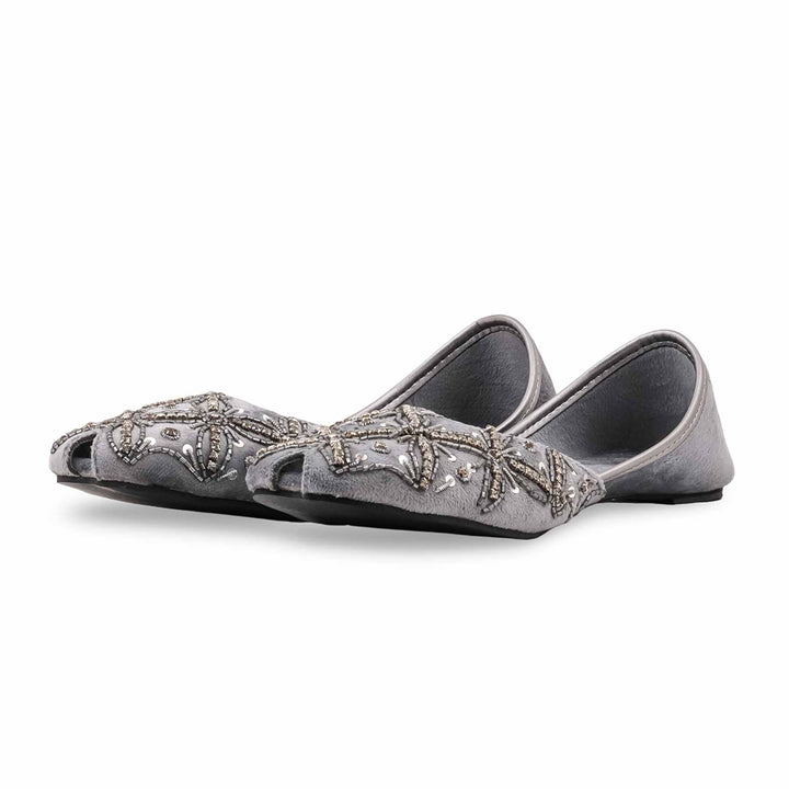 Grey Fancy Khussa For Ladies EC8783