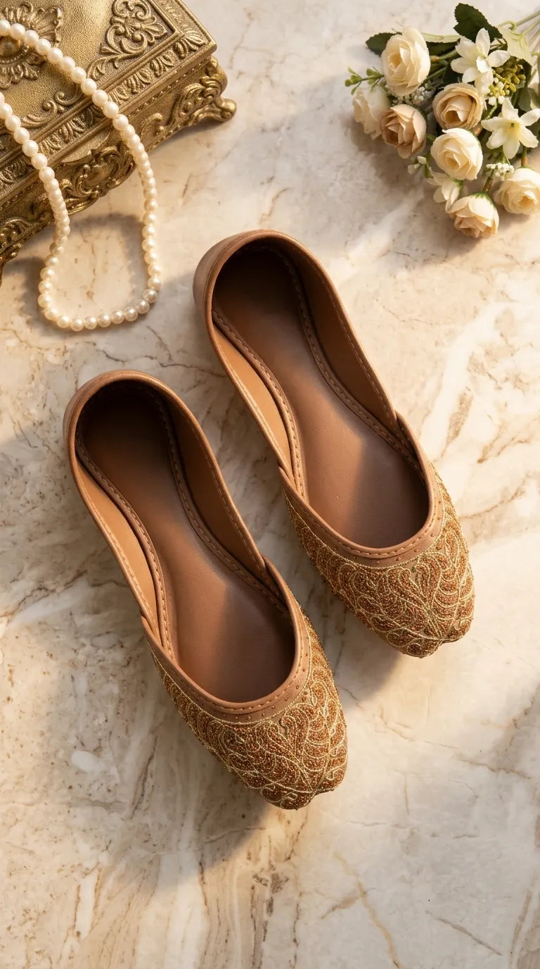 Brown Ethnic Khussa For Ladies EC8797