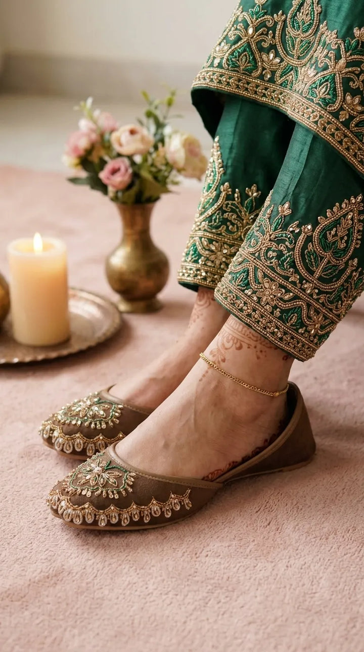Brown Ethnic Khussa For Ladies EC8811