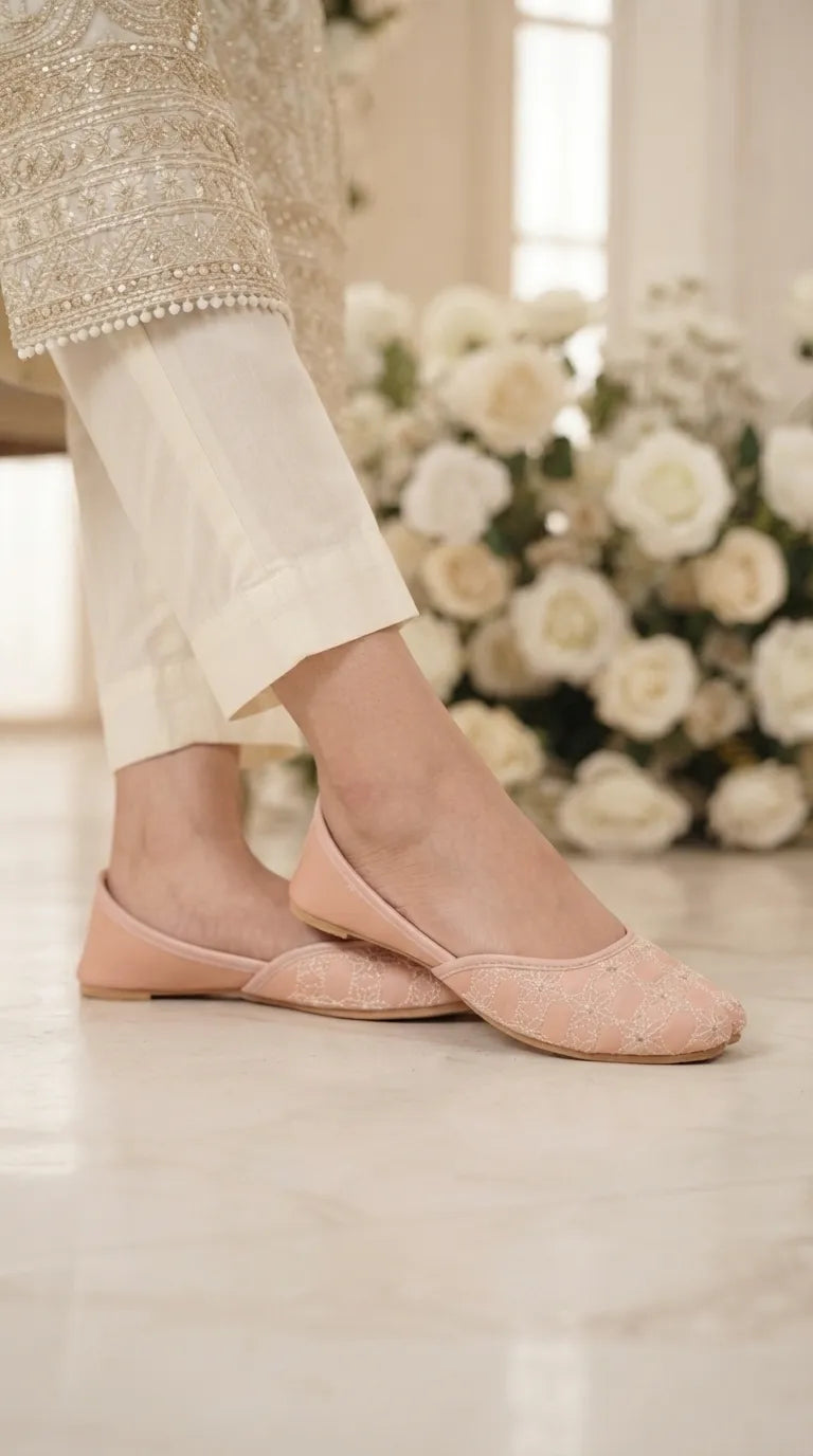 Pink Ethnic Khussa For Ladies EC8822