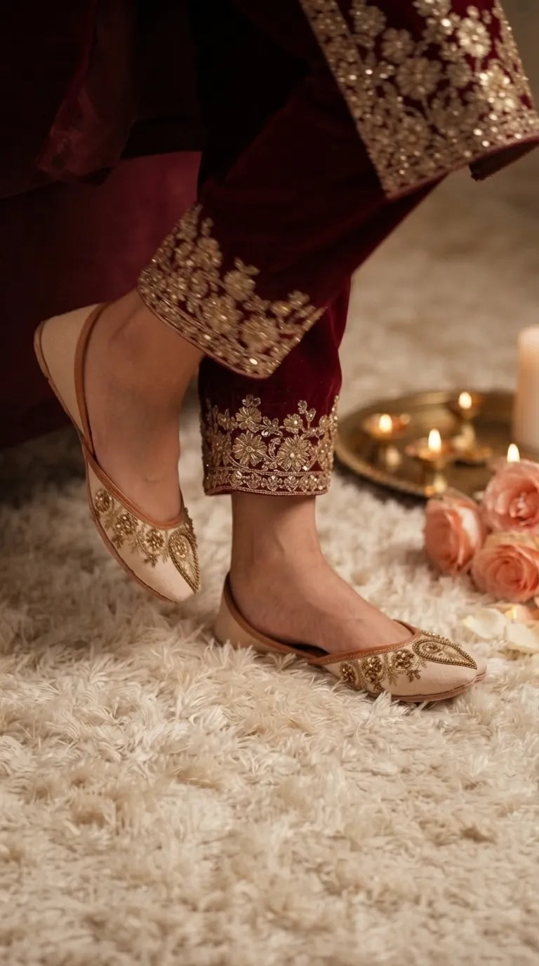 Fawn Fancy Khussa For Ladies EC8825