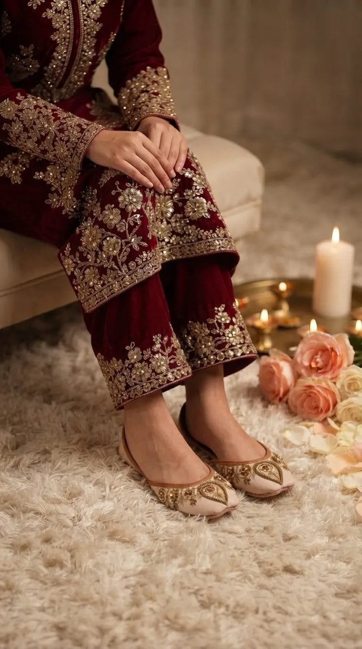 Fawn Fancy Khussa For Ladies EC8825