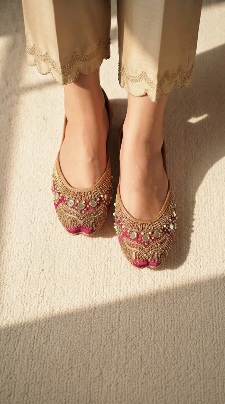 Maroon Fancy Khussa For Ladies EC8834