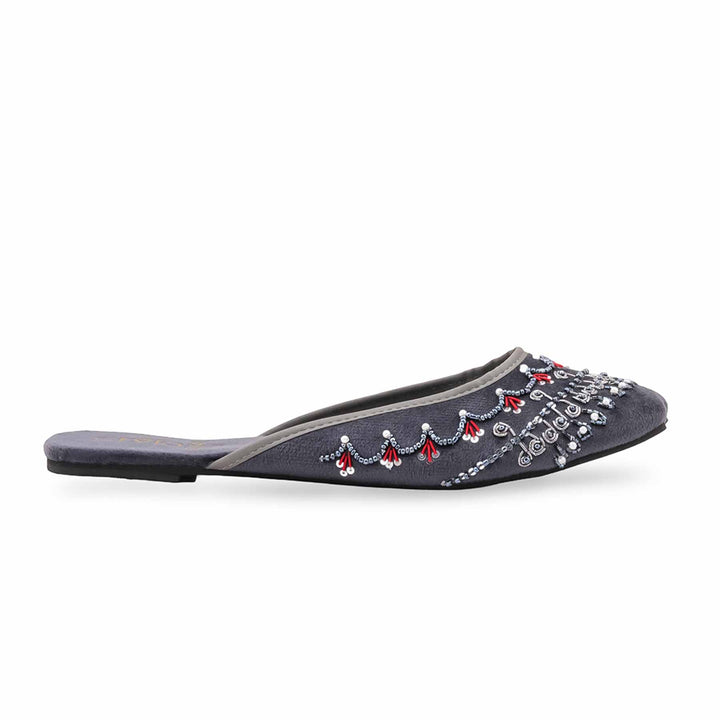 Black FancyBack Open Khussa For Women EC8842