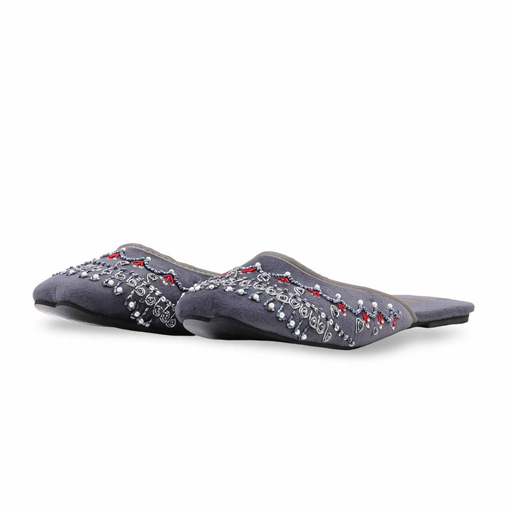 Black FancyBack Open Khussa For Women EC8842