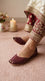 Maroon Leather Khussa For Women EC8864
