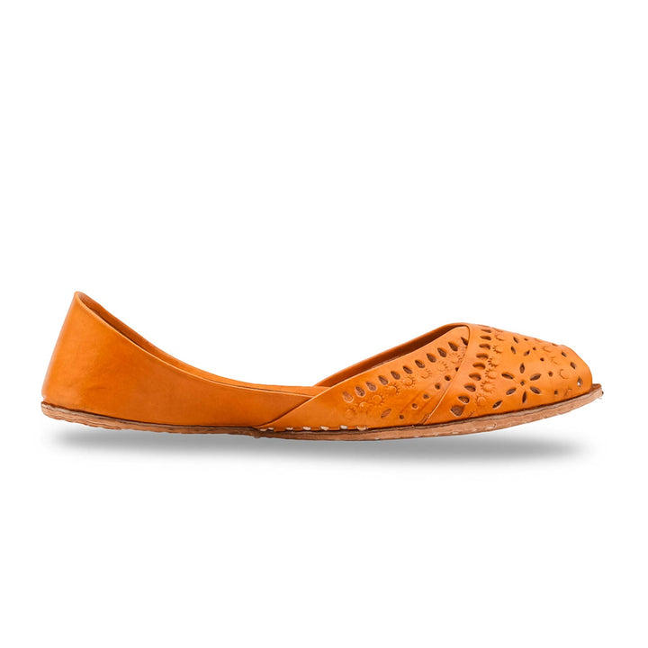 Mustard Leather Khussa For Women EC8864