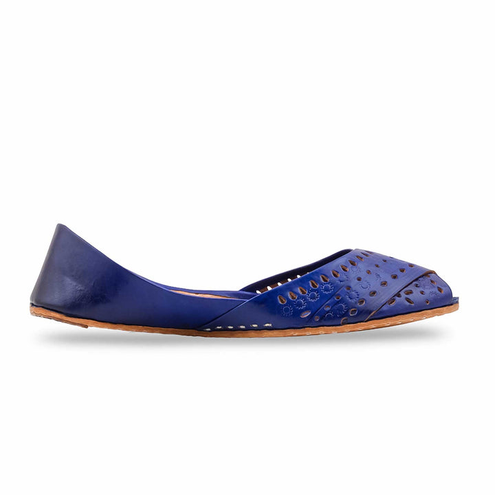 Blue Leather Khussa For Women EC8864