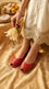 Red Leather Khussa For Women EC8864