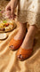 Orange Leather Khussa For Women EC8864