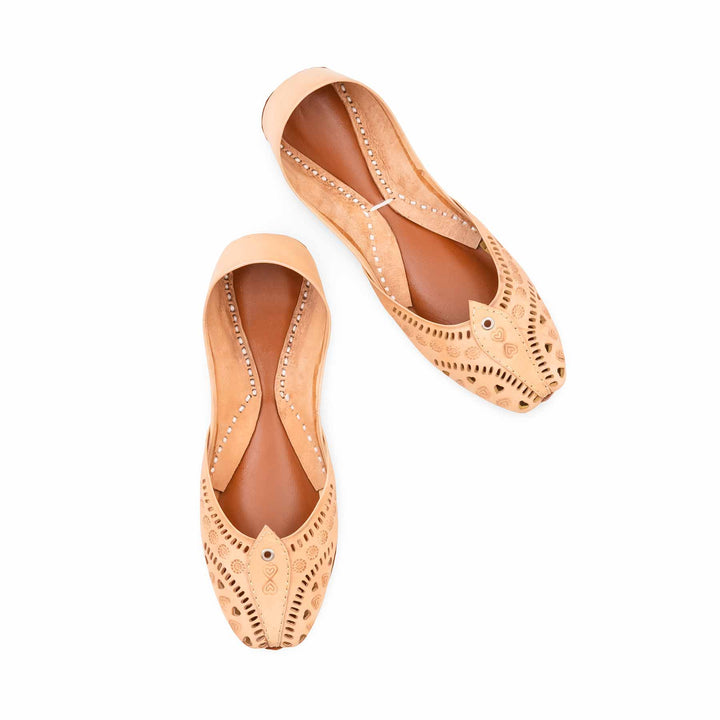 Fawn Leather Khussa For Women EC8865