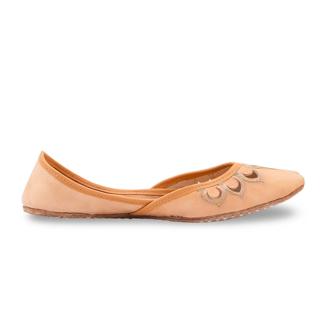 Fawn Leather Khussa For Women EC8866