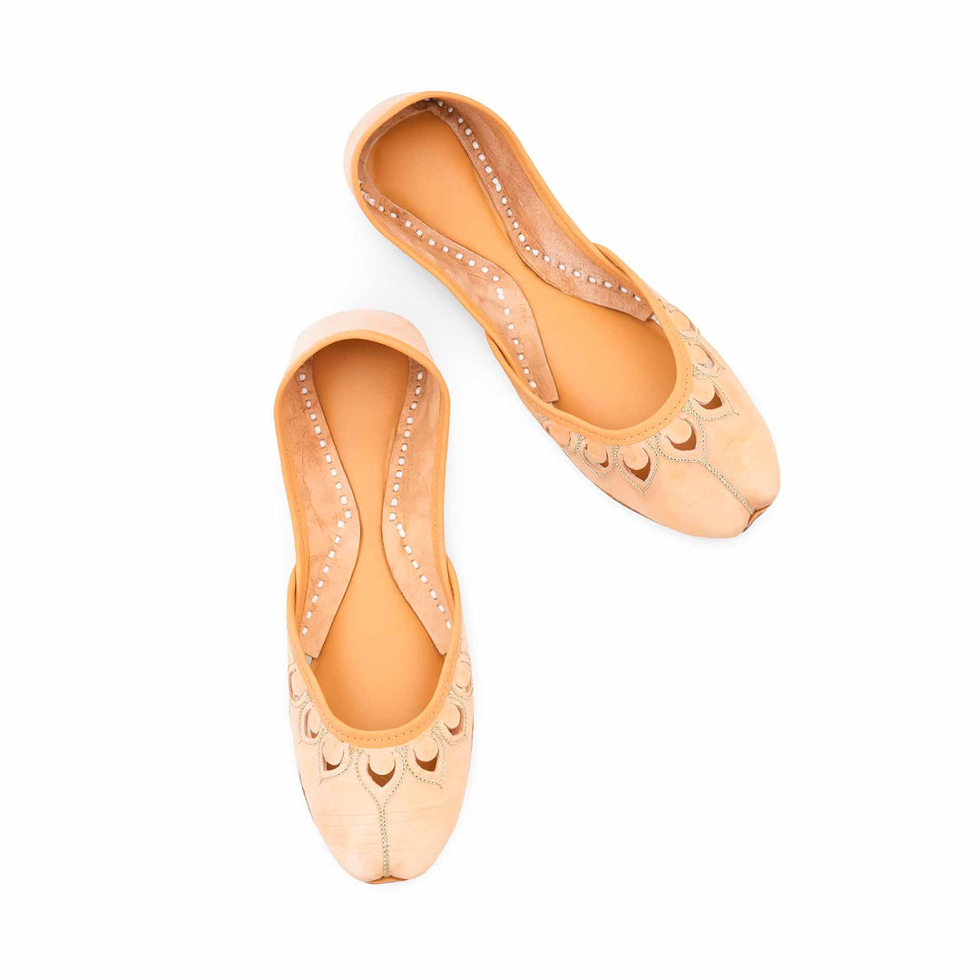 Fawn Leather Khussa For Women EC8866