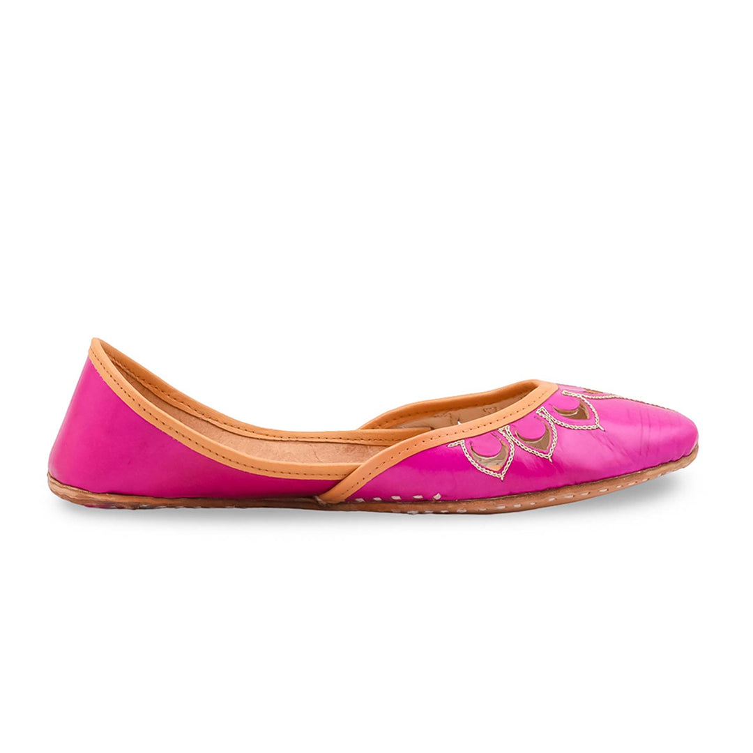 Pink Leather Khussa For Women EC8866