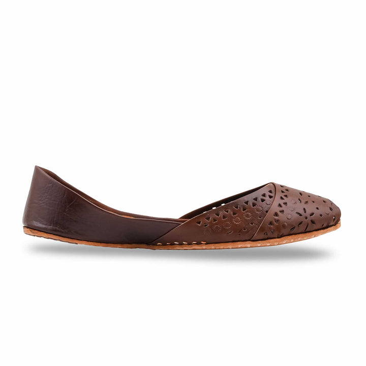 Brown Leather Khussa For Women EC8867