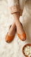 Mustard Leather Khussa For Women EC8867