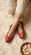 Red Leather Khussa For Women EC8867