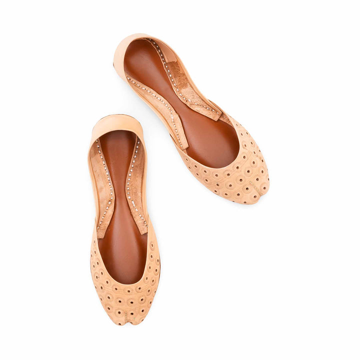 Fawn Leather Khussa For Women EC8868