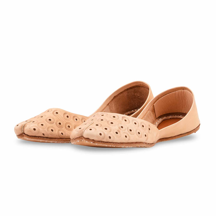 Fawn Leather Khussa For Women EC8868