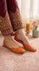 Orange Leather Khussa For Women EC8868
