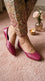 Pink Leather Khussa For Women EC8868